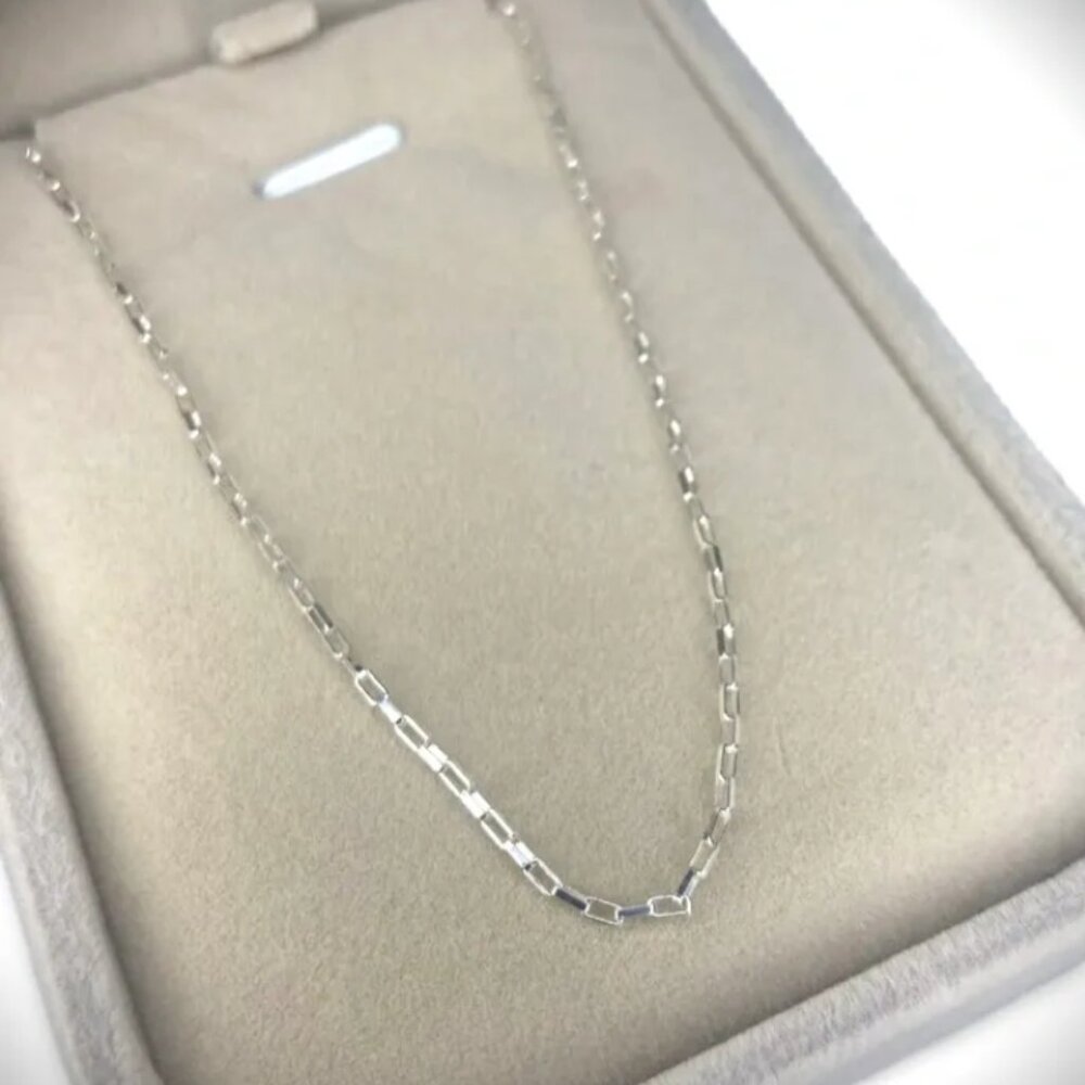 18" Long Solid Sterling Silver, Venezia Chain / BOX CHAIN .925 VENETIAN